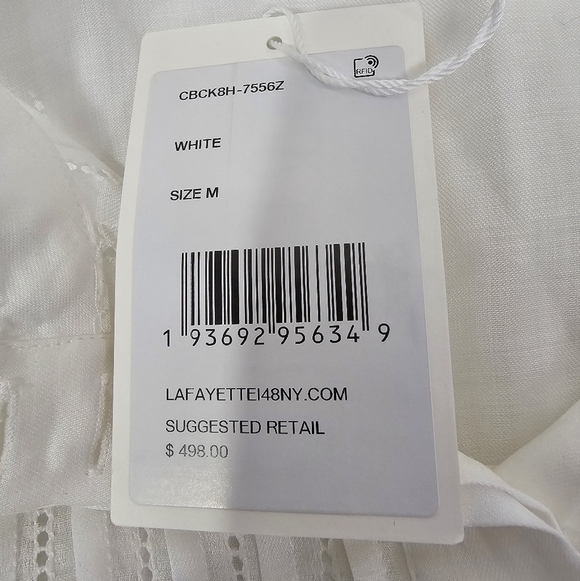 Lafayette 148 NY Raines Blouse White NWT Size Medium - Picture 10 of 13